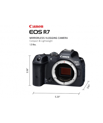 Canon EOS R7 Mirrorless Camera (Body Only), Hybrid Camera, 32.5 Megapixel (APS-C) CMOS Sensor, 4K Video, for Sports, Action, Content Creators, Vlogging Camera, Black